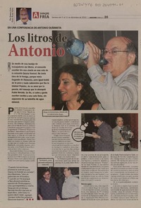 Los litros de Antonio  [artículo] Gonzalo León.
