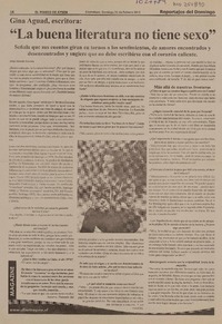 "La buena literatura no tiene sexo" (entrevista)  [artículo] Jorge Abasolo Aravena .