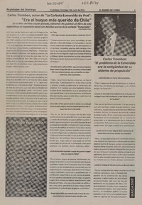 "Era el buque más querido de Chile" (entrevista)  [artículo] Jorge Abasolo Aravena.
