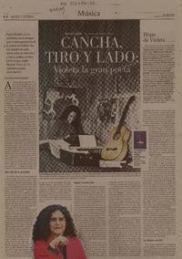 Cancha, tiro y lado: Violeta la gran poeta  [artículo] Juan Ignacio Rodríguez Medina