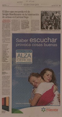 El libro que recuerda el rol de Sergio Buschmann en la internación de armas en Carrizal Bajo  [artículo]