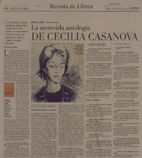 La merecida antología de Cecilia Casanova  [artículo] Pedro Pablo Guerrero