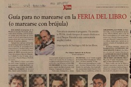 Guía para no marearse en la feria del libro (o marearse con brújula)  [artículo] Marco Antonio de la Parra.