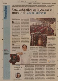 Cuarenta años en la cocina: el mundo de Coco Pacheco  [artículo] María José Pérez-Barros.