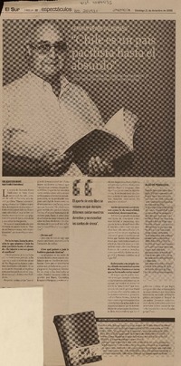 "Chile es un país pacifista hasta el absurdo" [entrevista]  [artículo] Sebastián Grant.