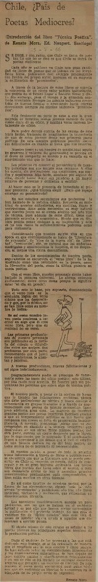 Chile, ¿País de poetas mediocres?.  [artículo]