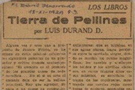 Tierra de Pellines.  [artículo]