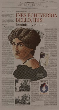 Inés Echeverría Bello, Iris : feminista y rebelde [artículo] Paula Rielley Salinas.