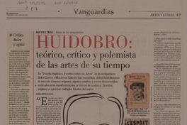Huidobro: teórico, crítico y polemista de las artes de su tiempo  [artículo] Marilú Ortiz de Rozas.