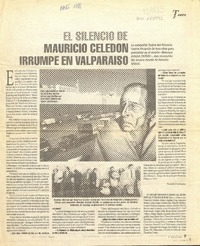 El silencio de Mauricio Celedón irrumpe en Valparaíso  [artículo] Alejandra Costamagna.