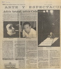 Adiós Artaud, adiós Celedón  [artículo] David Carrillo R.