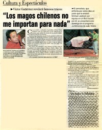 "Los magos chilenos no me importan para nada"  [artículo] Rodrigo Munizaga V.