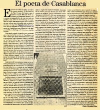 El poeta de Casablanca  [artículo] Eddie Morales Piña.