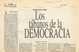 Los tábanos de la democracia  [artículo] María Eugenia Camus.