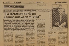 Omar Salvo Díaz, profesor jubilado y poeta, "La literatura abrió un camino nuevo en mi vida"  [artículo] Tadeo Luna.