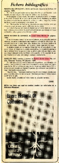 Fichero bibliográfico  [artículo] Carib.