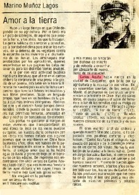 Amor a la tierra  [artículo]Marino Muñoz Lagos.
