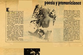 Poesía y premoniciones  [artículo].
