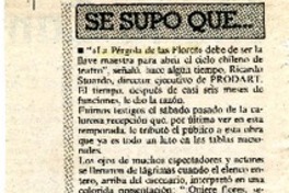 Se supo que --  [artículo].