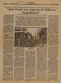 "Qué puede uno esperar de políticos maquillados?"  [artículo] F. V. D.
