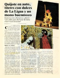 Quijote en auto, títeres con dulces de La Ligua y un mono buenmozo  [artículo] Fernando Barraza.