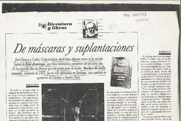 De máscaras y suplantaciones  [artículo] Carlos Cerda.
