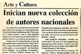 Inician nueva colección de autores nacionales  [artículo].