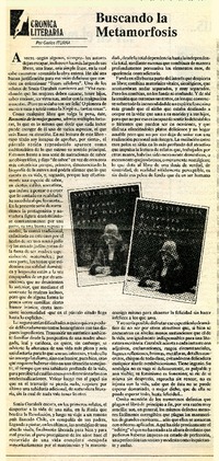 Buscando la metamorfósis  [artículo] Carlos Iturra.