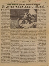 Un escritor rebelde, taoísta y millonario  [artículo] Richard Vera.