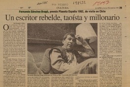 Un escritor rebelde, taoísta y millonario  [artículo] Richard Vera.