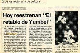 Hoy reestrenan "El retablo de Yumbel"  [artículo].