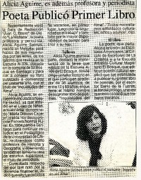 Poeta publicó primer libro  [artículo].