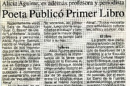 Poeta publicó primer libro  [artículo].