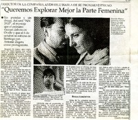 "Queremos explorar mejor la parte femenina"  [artículo] Claudia Guzmán