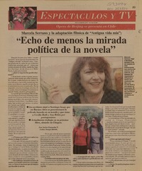 "Echo de menos la mirada política de la novela"  [artículo]