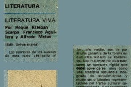 Literatura viva  [artículo] Ana María Larraín.