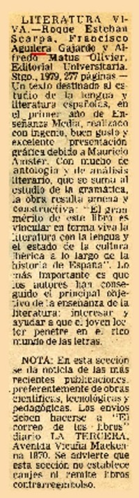 Literatura viva.  [artículo]