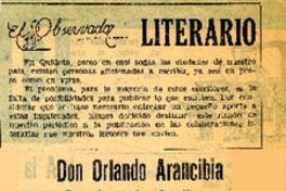 Don Orlando Arancibia Ramírez de Arellano  [artículo] Alonso Quijano.