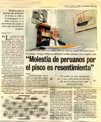 Molestia de peruanos por el pisco es resentimiento": [entrevista] [artículo] Héctor Fuentes.
