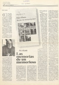 Las memorias de un memorioso  [artículo] Fernando Quilodrán.