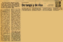 De tango y risa  [artículo] Hernán Poblete Varas.