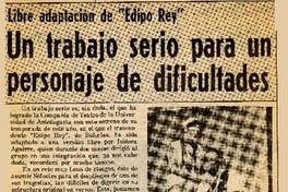 Un trabajo serio para un personaje de dificultades  [artículo] C.