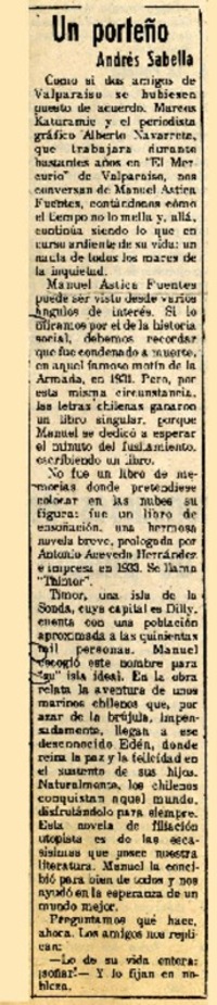 Un porteño  [artículo] Andrés Sabella.