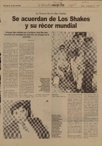 Se acuerdan de Los Shakes y su récor mundial  [artículo] Héctor Ascencio.
