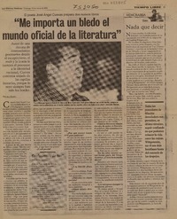 Me importa un bledo el mundo oficial de la literatura": [entrevistas] [artículo] Manuela Román.