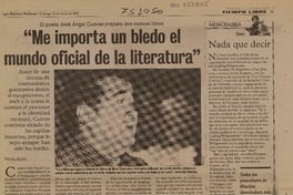 Me importa un bledo el mundo oficial de la literatura": [entrevistas] [artículo] Manuela Román.