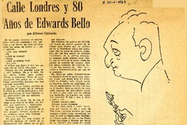 Calle Londres y 80 años de Edwards Bello  [artículo] Alfonso Calderón.