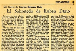 El Sobretodo de Rubén Darío  [artículo] Joaquín Edwards Bello.