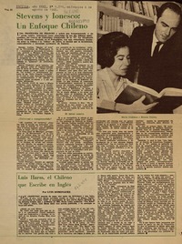 Stevens y Ionesco: Un enfoque chileno.  [artículo]
