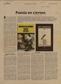 Poesía en ciernes  [artículo] Mario Verdugo Arellano.